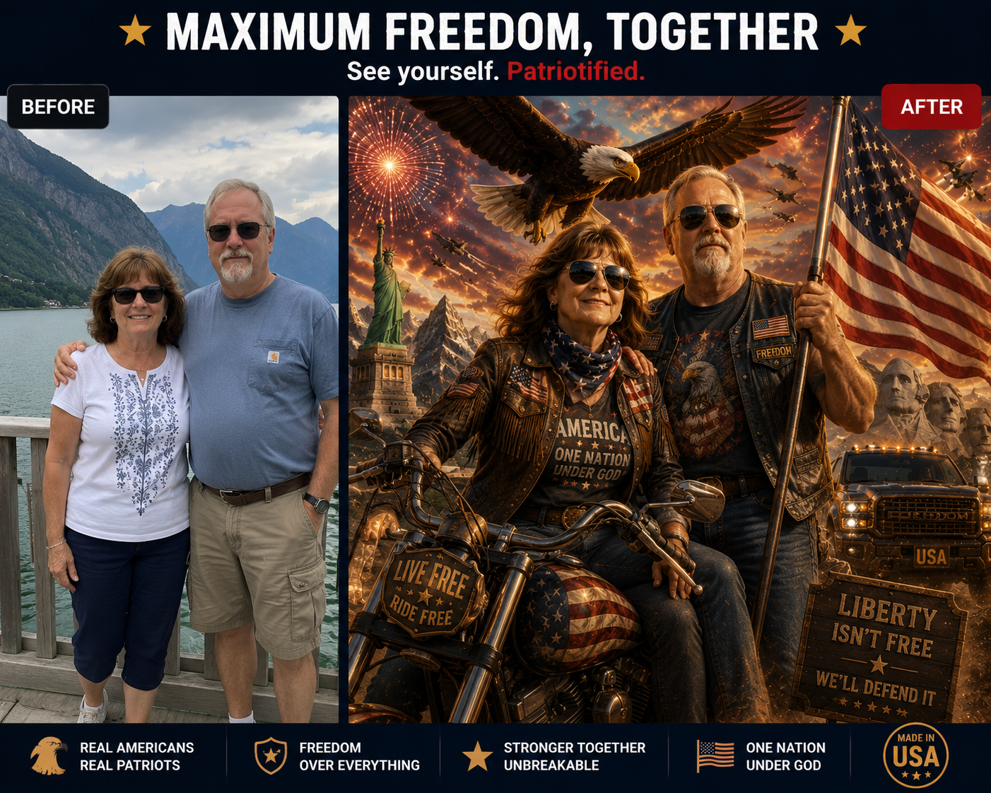 Before and after Patriotify couple example